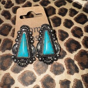 Turquoise and Silver Statement Earrings